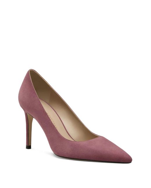 Stuart Weitzman Pink 85Mm Stuart Power Pointed-Toe Pumps