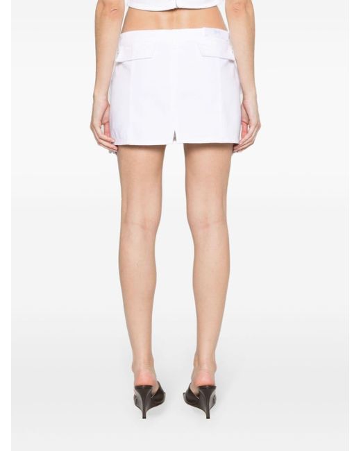 3x1 White Celine Cargo Mini Skirt