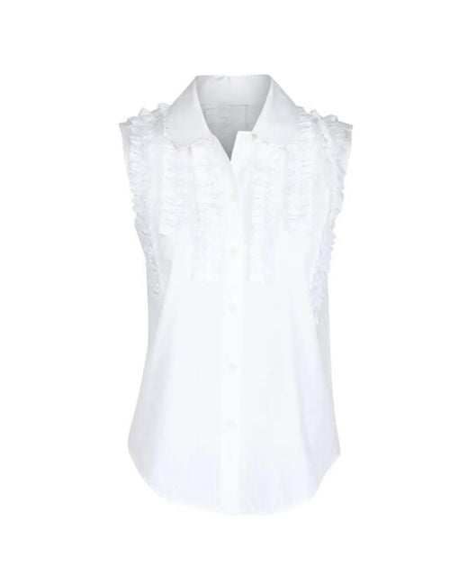 Lee Mathews White Ruffled Shirt