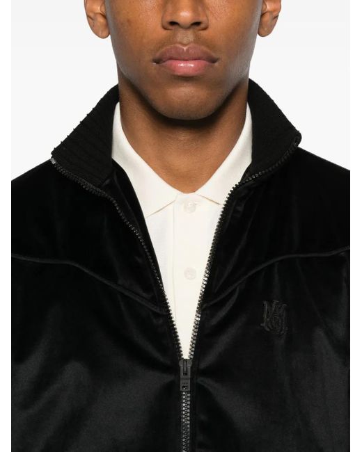 メンズ Amiri Velour Zip-up Jacket Black
