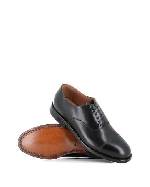 Green George Gray Cap-Toe Leather Oxford Shoes for men