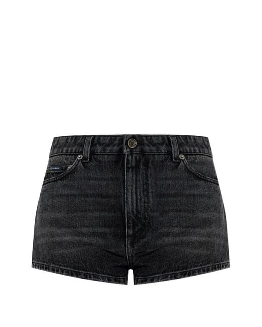 Dolce & Gabbana Black Short À Plaque Logo