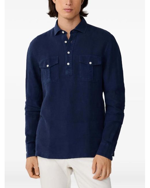 Hackett Blue Heritage Buttoned Shirt for men