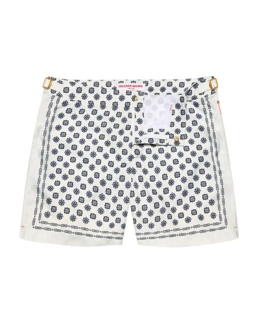 Orlebar Brown White Mid-Length Swim Shorts With Exclusive Luminis Print for men