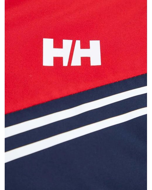 Helly Hansen Blue Hooded Striped Ski Jacket for men