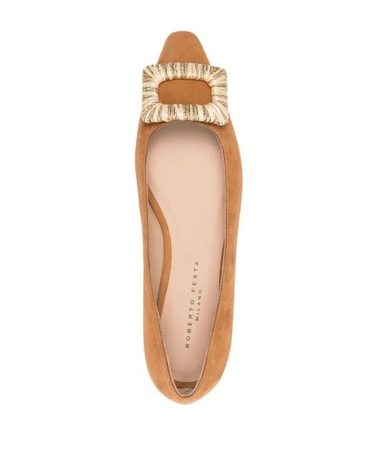 Roberto Festa Brown Canary Suede Ballerina Shoes