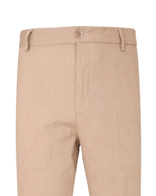 120% Lino Natural Button Trousers for men