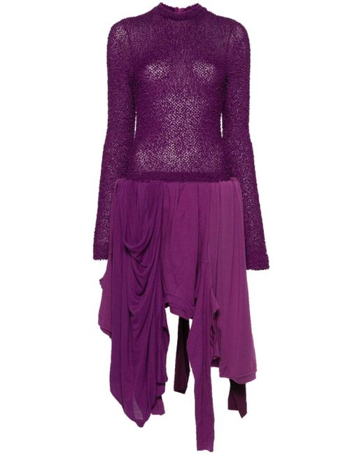 Acne Purple Layered Asymmetric Dress