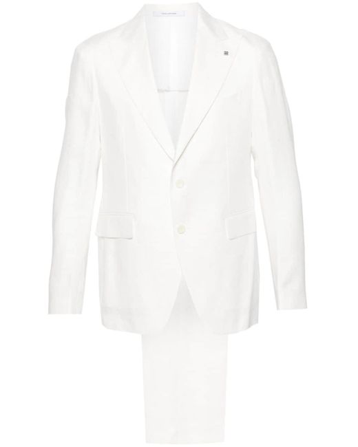 Tagliatore Einreihiger Anzug aus Leinen in White für Herren