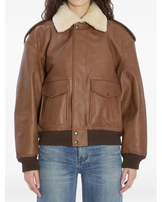 Saint Laurent Brown Bomber Jacket