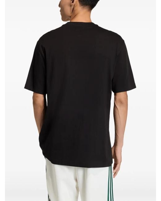 Adidas Black Trevo Series Roses Trefoil T-Shirt for men