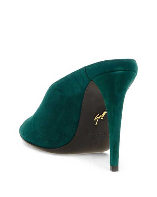 Giuseppe Zanotti Green Intriigo Cluedo Suede Sandals