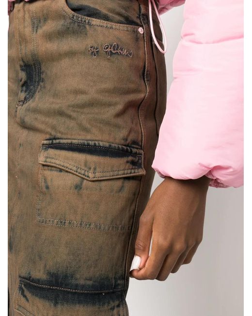Gcds Green Maxi Denim Cargo Skirt