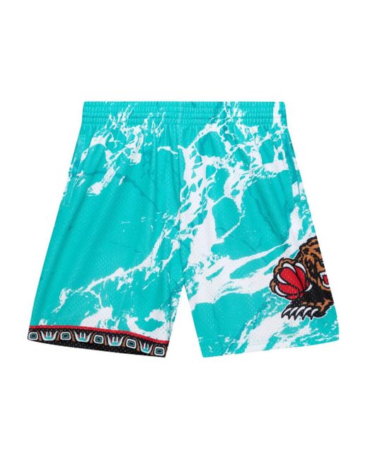 Mitchell & Ness Blue Nba Vancouver Grizzlies 1996 Team Marble Swingman Shorts for men