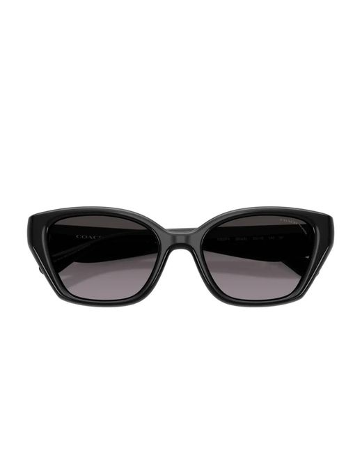 COACH Gray Cat-Eye Logo Sunglasses