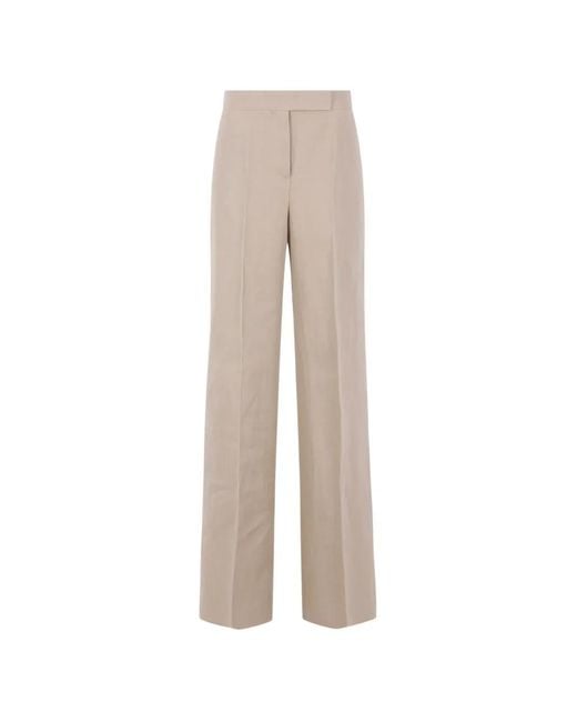 Max Mara Natural Linen Trousers