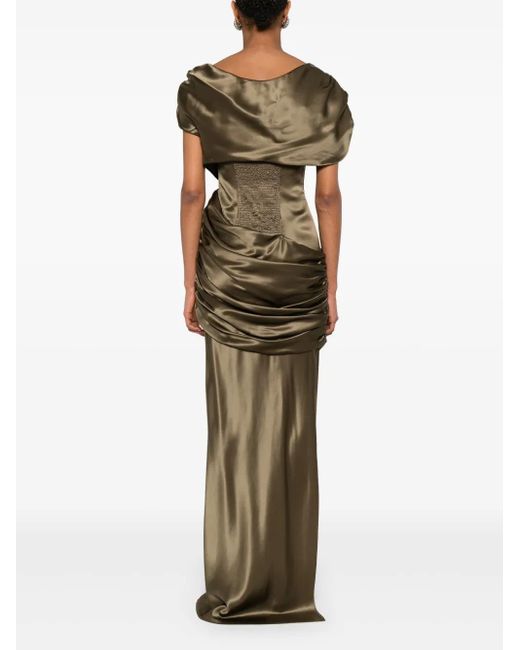 GIUSEPPE DI MORABITO Green Silk Maxi Dress
