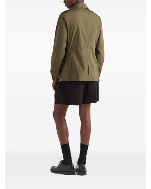 Prada Green Multi-pocket Cotton Military Jacket for men