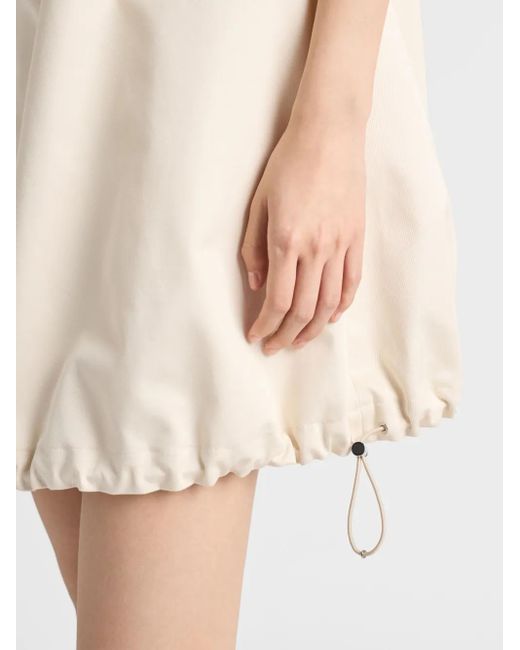 Robe Courte Zippée À Lien De Resserrage Prada en coloris Natural