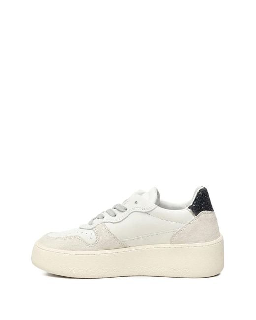 Date White Plateau-Sneakers mit Glitzer