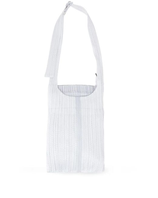 Pleats Please Issey Miyake White Shopper Mit Falten