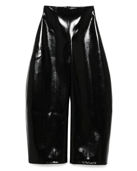 A.W.A.K.E. MODE Black Crocodile Rounded Trousers