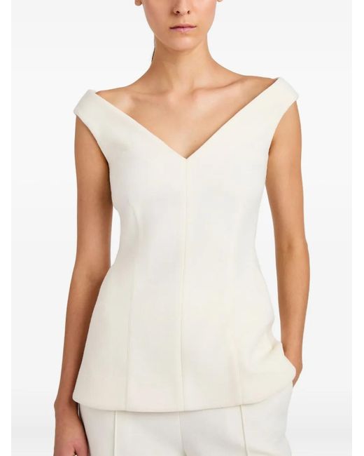 Proenza Schouler White Mariam V-Neck Top
