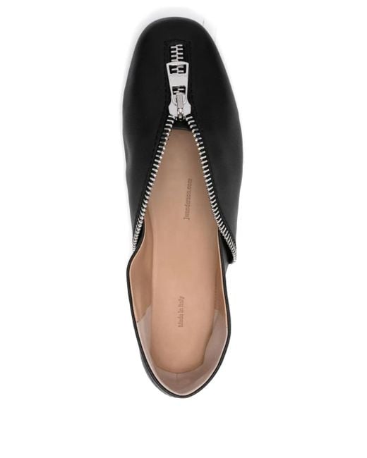 J.W. Anderson Black Zip-Detail Ballet Flats