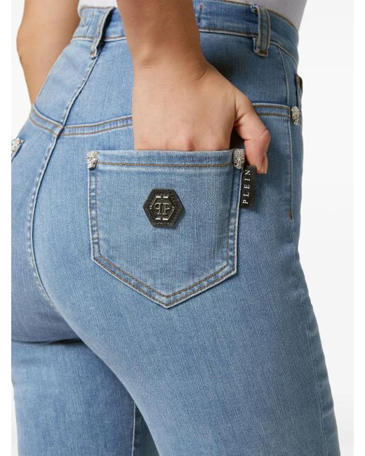 Philipp Plein Blue High-Rise Skinny Jeans