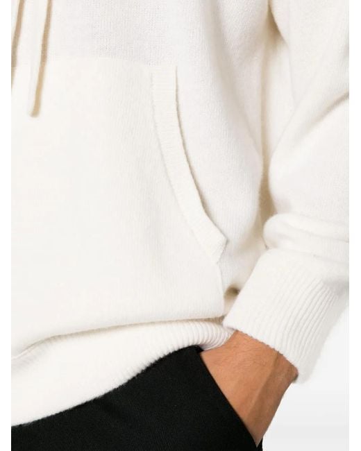 Roberto Collina White Long-Sleeve Jersey Hoodie for men
