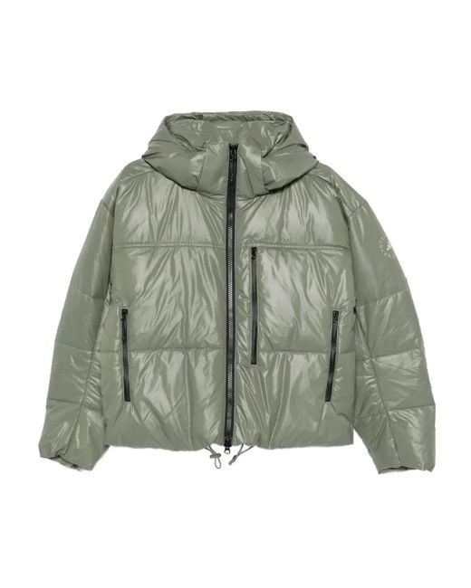 Adidas By Stella McCartney Green Hooded Puffer Jacket