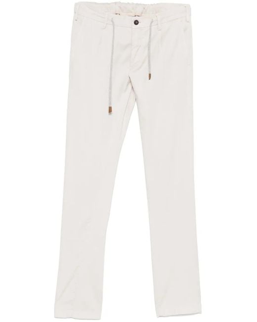 Eleventy White Tapered Chinos for men