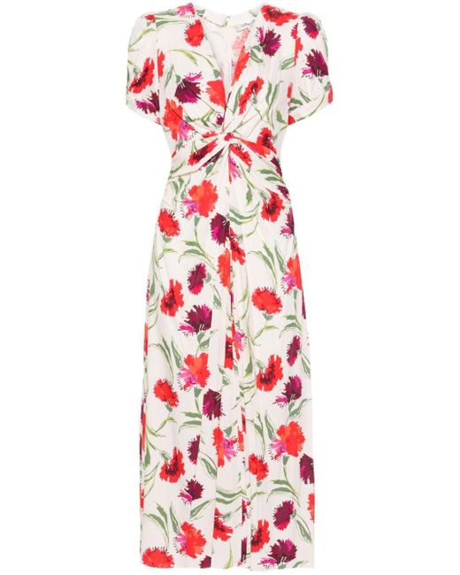 Diane von Furstenberg Clark Midi-jurk Met Bloemenprint in het Red