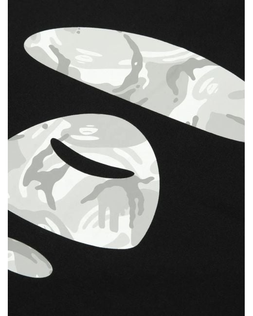 Aape By A Bathing Ape Black Moonface Camo-Print T-Shirt for men