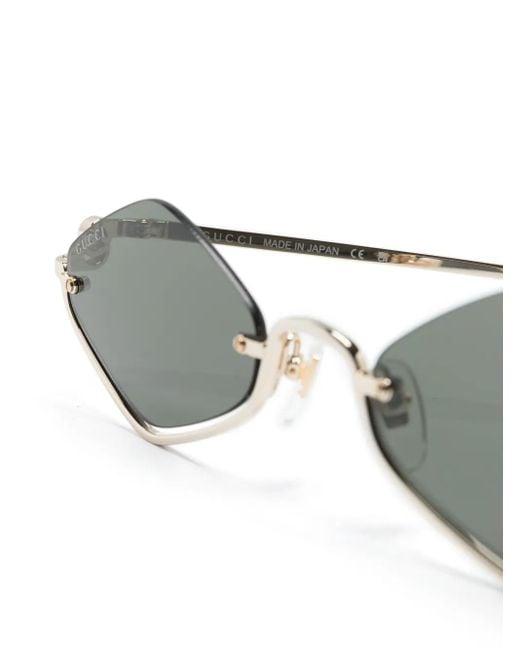 Gucci Metallic Geometric-Frame Sunglasses