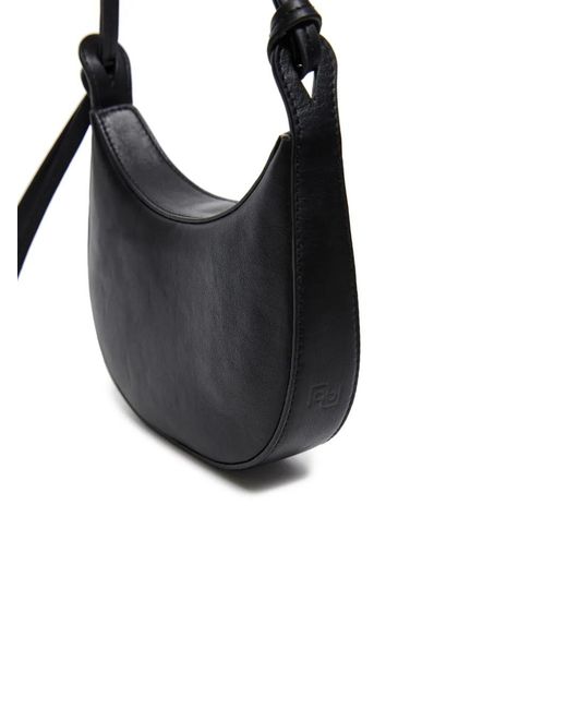 Reformation Black Mini Rosetta Shoulder Bag