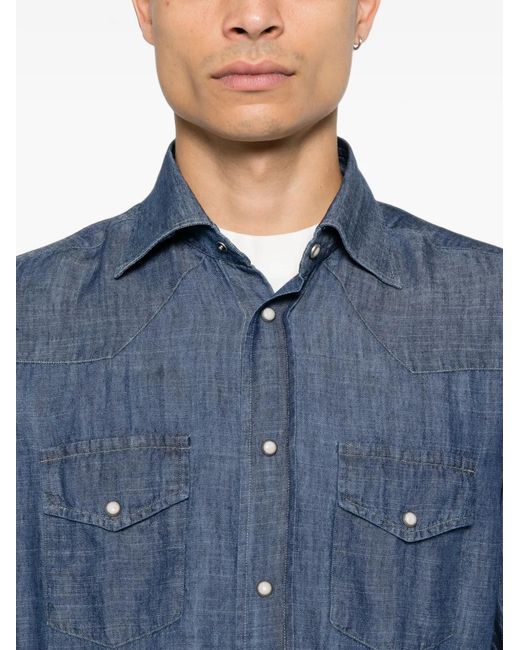 Eleventy Blue Button-Down Shirt for men