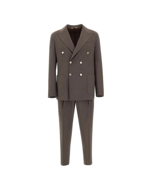 Briglia 1949 Gray Taurasi Double-Breasted Suit for men