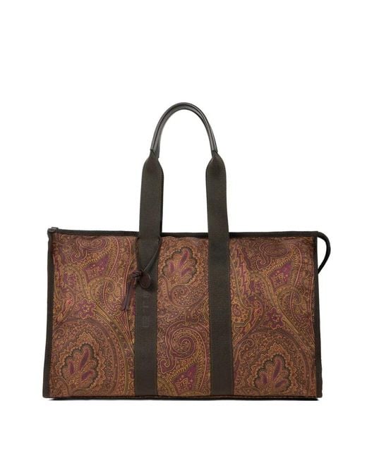 Etro Brown Maxi Arnica Travel Bag for men