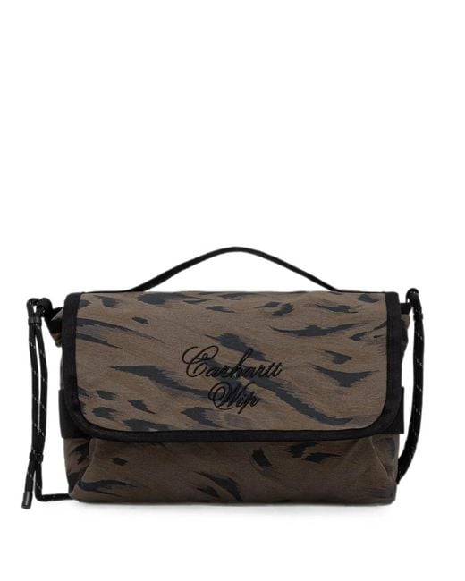 Carhartt Black Tiger-Print Logo-Embroidered Belt Bag