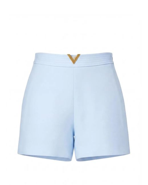 Valentino Garavani Blue Vlogo-Plaque Tailored Shorts