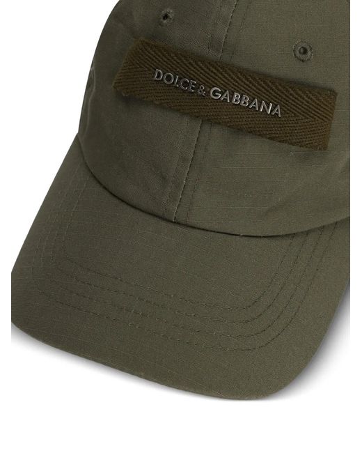 Dolce & Gabbana Green Logo-Patch Baseball Cap for men