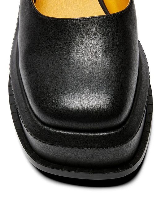 LILI CURIA Black Nico Platform Strap Heel Mules
