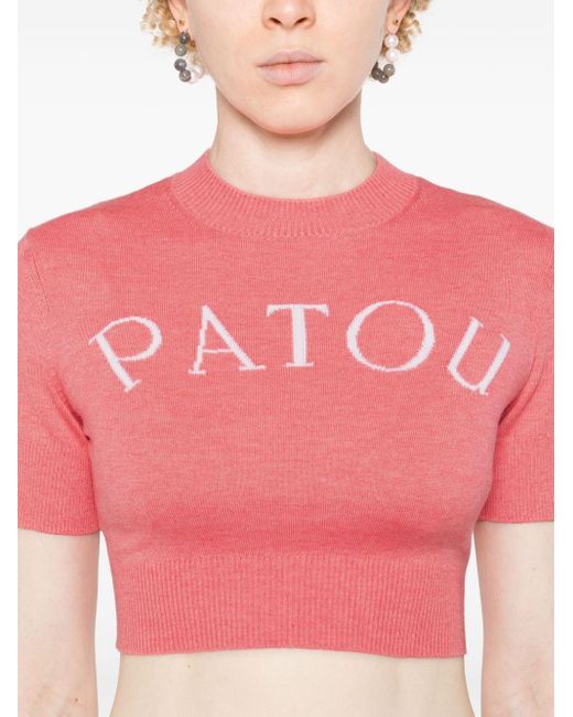 Patou Pink Intarsia-knit Top
