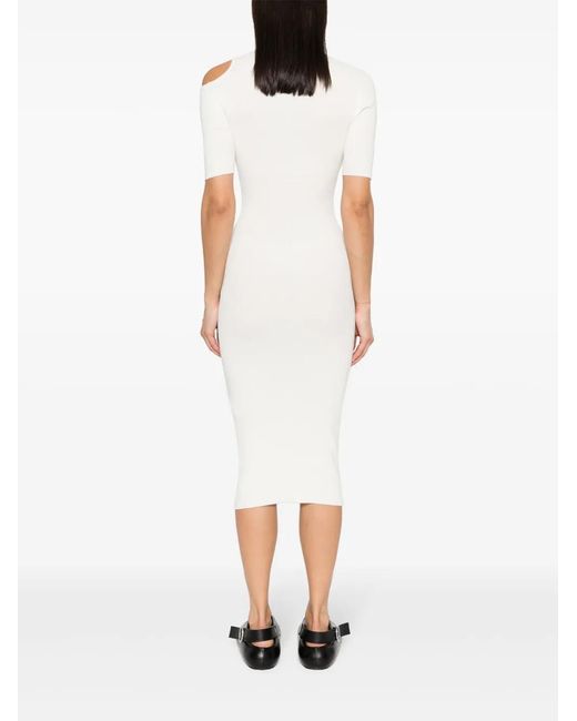 Aeron White Ribbed Midi Dress