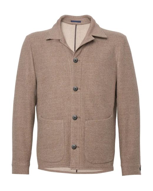 Franzese Collection Natural Wool Shirt Jacket for men