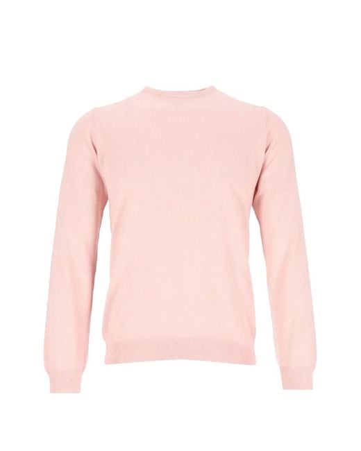 Al Duca D'aosta Pink Crew-Neck Long-Sleeve Sweater for men