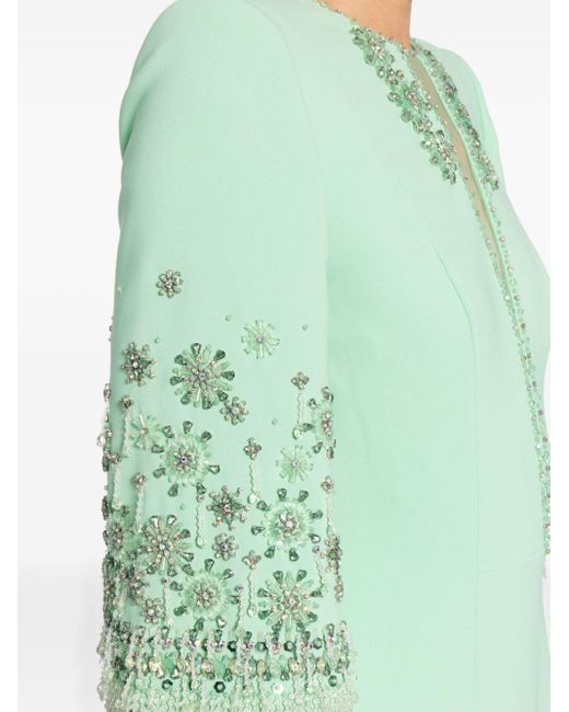 Jenny Packham Green Sandrine Bead-embellished Dress
