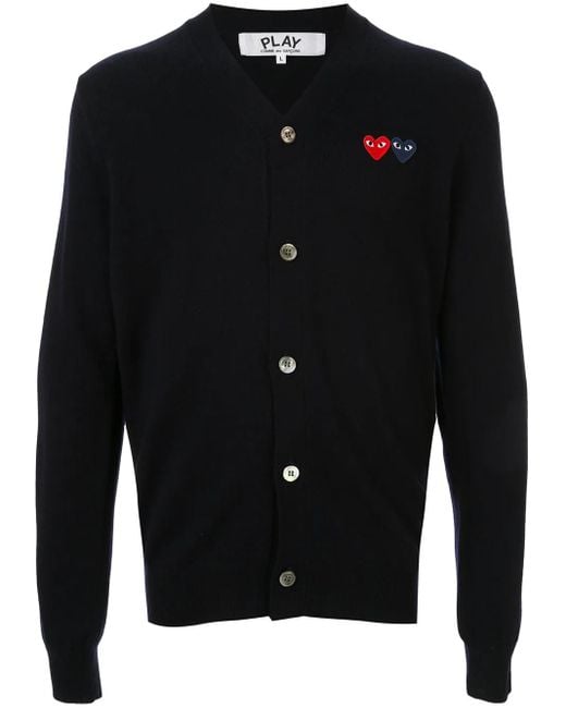 COMME DES GARÇONS PLAY Black Embroidered Logo Cardigan for men