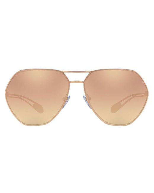 Hexagonal frame sunglasses BVLGARI en coloris White